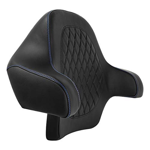 C.C. RIDER Black Diamond Sissy Bar - Wrap-around King Chopped Trunk Backrest Pad fit for Harley Touring Tour Trunk Road King FLHR Street Glide FLHX Road Glide FLTRX 2014-2024 - color: 04# Blue Passenger Backrest