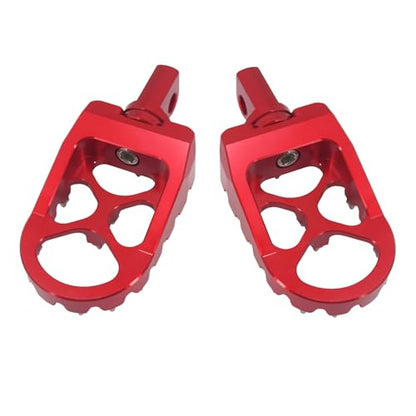CNC MX Style Wide Foot Pegs with 360° Roating Compatible with Harley Dyna Softail Fatboy Sportster Iron 883 Chopper Bobber Models Red - color: Red with Cone Spikes