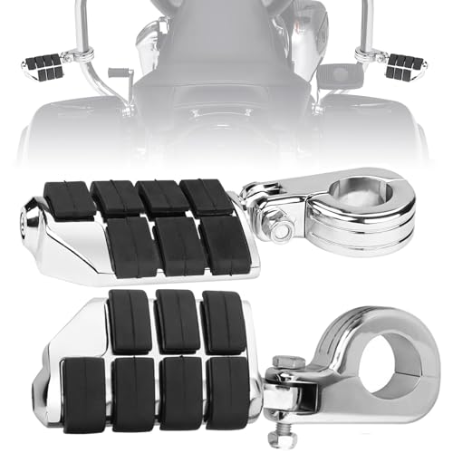 1 1/4" Motorcycle Highway Pegs Crash Bar Foot Pegs Engine Guard Footrest Clamp Mount Compatible with Harley Touring Softail Dyna Sportster Honda Kawasaki Suzuki Yamaha Indian 1.25"(32mm)(Chrome) - color: Chrome P7, size: 1 1/4 inch