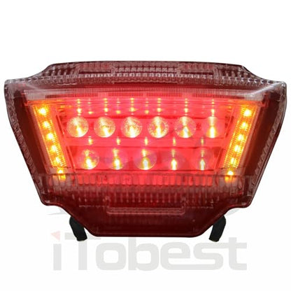 Integrated LED Tail Brake Turn Signal Light,#MD059-2,Clear | Compatible with Kawasaki Ninja ZX10R ZX-10R 2011-2015 - color: Clear