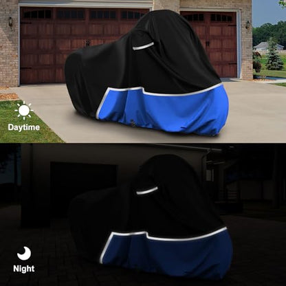 Waterproof Motorcycle Cover Compatible with Yamaha Hyper Nakes/XSR MT07/09/10, 420D Oxford Cloth Motorcycle Cover for Snow Rain Dust Protection - size: MT-07/09/10-Black