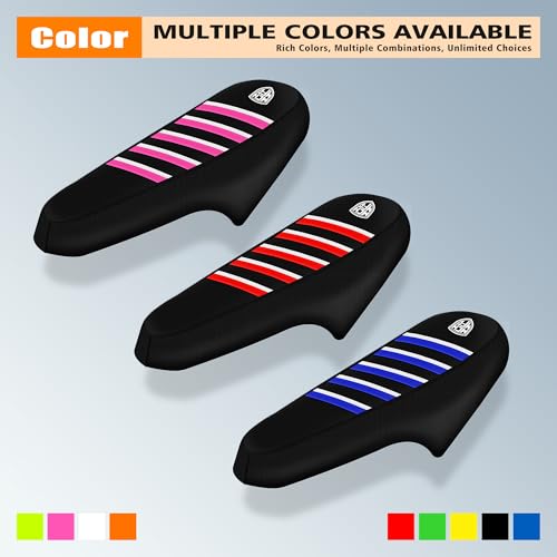 Ribbed Ebike Seat Cover Compatible with Ridstar Q20 Electric Bike Non-Slip Waterproof Anti-UV Protect Seat Cushion (Purple White) - color: Purple White