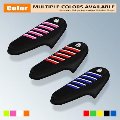 Ribbed Ebike Seat Cover Compatible with Ridstar Q20 Electric Bike Non-Slip Waterproof Anti-UV Protect Seat Cushion (Purple White) - color: Purple White
