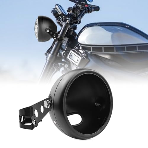 5.75 Inch Headlight Bucket Universal 5 3/4 Motorcycle Led Headlight Housing w/Mounting Brackets Fit 32-40mm Fork Tube