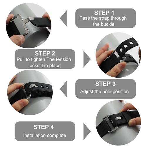 4Pcs 20-Inch Heavy-Duty Silicone Straps with Buckles, Reusable Adjustable Utility Tie Downs for Securing Truck Cargo, Luggage, Tools, Hoses