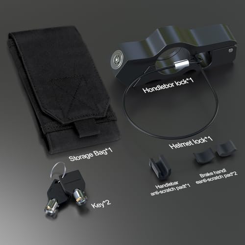 JAGASOL Helmet & Motorcycle Lock Combo - Brake Lock Anti-Theft for Mopeds, Motorbikes, ATVs, Dirt Bikes & Street Bikes - color: Black