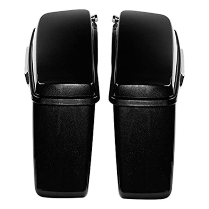 HR3 Black Tempest Hard Saddlebags Compatible with 2018 Street Glide FLHX (Replace for OEM) Fit for 2014-2023 Harley Touring Models - color: Black Tempest
