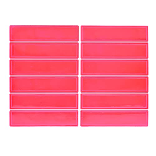 Customizable Reflective Helmet Strips - Reflective Tape Stickers for Hardhats Safety - Waterproof High Visibility Stickers 12pc - color: Pink Rectangle