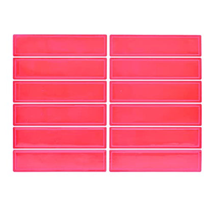 Customizable Reflective Helmet Strips - Reflective Tape Stickers for Hardhats Safety - Waterproof High Visibility Stickers 12pc - color: Pink Rectangle