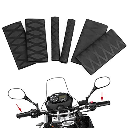 Non-Slip Heat Shrink Motorbike Grips Sleeve,Easily Solve Aging Aticky Hands,Compatible for Ducati Honda Yamaha Triumph Suzuki Kawasaki Dirt Bike ATV Handles Grips,Heating Handlebar Grips - color: mesh texture