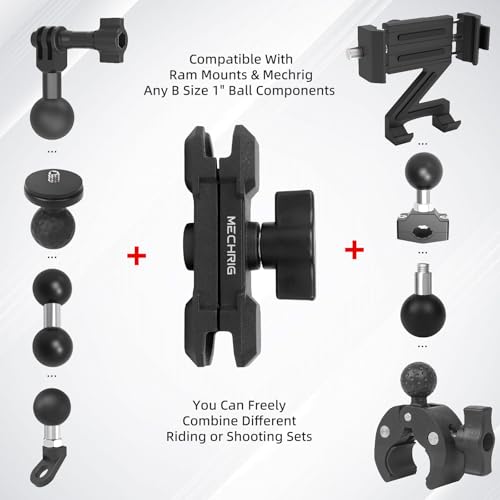 Double Socket Arm,Extension Arm Compatible with Mounts Any B Size 1" Ball Head Components & Bike Motorcycle Car Phone Mount Holder with 1'' Ball Adapter, Aluminum Alloy & Medium 3.54", 75002 - size: Medium socket arm