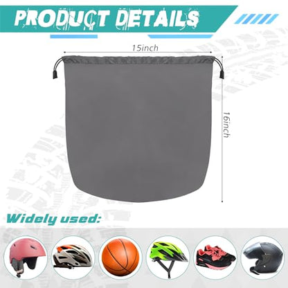 Motorcycle Helmet Bag with Soft Lining & Drawstring Closure, Waterproof Helmet Storage Bag, Large Capacity, Lightweight for Riding Hockey Welding Bicycle Dirt Bike Gear - color: Grey