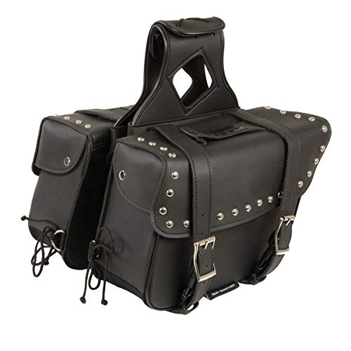 Milwaukee Leather SH58001ZB Medium Black Zip-Off PVC Slanted Throw Over Saddlebags - One Size (SH58001ZB-BLK-PCS)