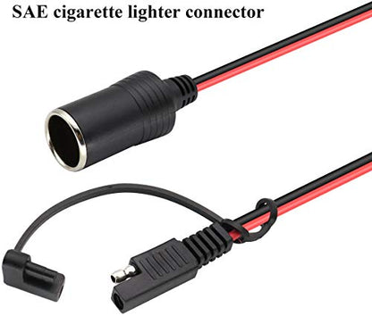 SAE Cigarette Lighter Battery Cable,16AWG 12V Cigarette Lighter Female Plug to SAE 2 Pin Quick Release Disconnect Connector Plug Adapter Extension Charging Cable with Switch(2.4m/7.8ft-F) - color: 2.4m-Female-Switch
