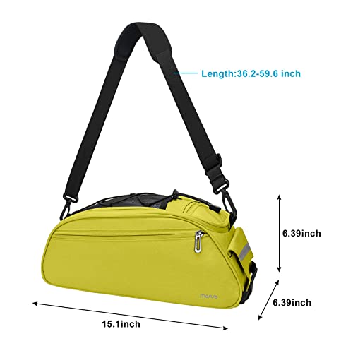 MOSISO Bike Rack Bag, Waterproof Bicycle Trunk Pannier Rear Seat Pouch Cycling Bike Carrier Backseat Storage Luggage Saddle Shoulder Bag - color: Yellow