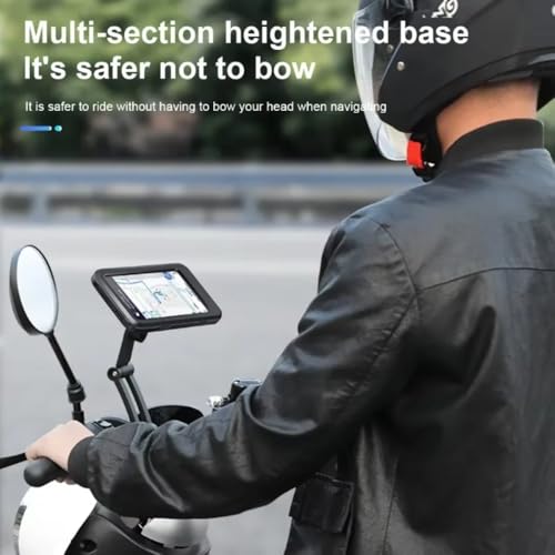 Waterproof Motorcycle Bike Mobile Phone Holder Magnetic Universal Bicycle GPS 360 Swivel Adjustable Motorcycle Cellphone Holde (Black) - color: black