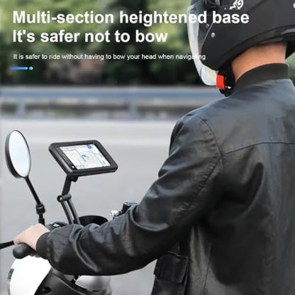 Waterproof Motorcycle Bike Mobile Phone Holder Magnetic Universal Bicycle GPS 360 Swivel Adjustable Motorcycle Cellphone Holde (Black) - color: black