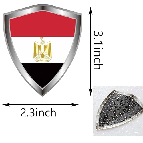 Egypt Flag Decal Sticker - Egyptian Flags Shield Shape Reflective Vinyl Car Stickers - for Car Window Bumper Laptop Waterproof Sticker (5Pcs) - color: Egypt