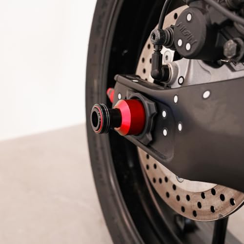 Compatible with MT07 MT 07 MT-07 FZ07 2014-2024 2025 2026 Motorcycle Rear Wheel Axle Crash Protector Swingarm Spools Slider Stand Screws Accessories (Red) - color: Red