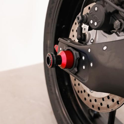 Compatible with MT07 MT 07 MT-07 FZ07 2014-2024 2025 2026 Motorcycle Rear Wheel Axle Crash Protector Swingarm Spools Slider Stand Screws Accessories (Red) - color: Red