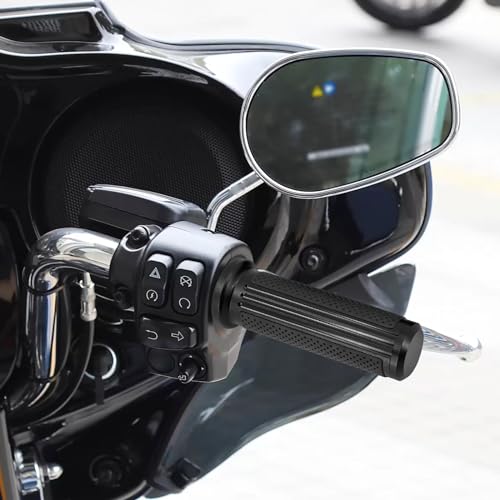 1" Electronic Throttle Defiance Handlebar Grips 25mm Hand Grips Fit for Harley Touring Street Glide Road King Road Glide Electra Glide - color: #1 Black