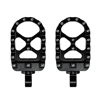 Motorcycle MX Offroad Foot Pegs CNC 360° Roating Footpegs Fit For Harley Sportster XL 883 1200 Softail Street Glide Dyna Fatboy Black - color: Black with Circular Spikes