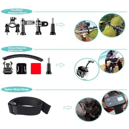REFLEX CAMERA 50 in 1 Action Camera Accessories Kit Compatible with GoPro Hero 13/12/11/10/9/8, DJI Osmo Action 2, 3, 4, Pro 5, Insta360 Ace Pro/Ace Pro 2 Akaso and other Sports Cameras & Durable Case - size: 50-in-1-Kit