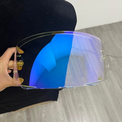 YOURNAME HJ33 Shield for HJC I90,i91 Face Shield Uv-protected Visera Casco Moto Visera Casco Moto (Clear Blue-For Day &Night) - color: Clear Blue-for Day &Night