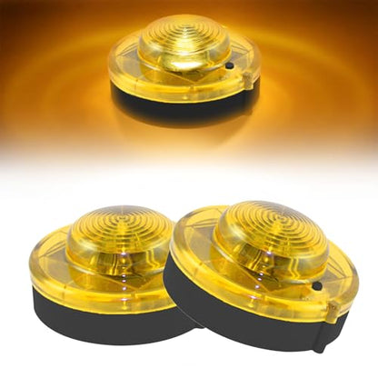 GT-Lite 2 Pack LED Emergency Beacons Yellow,Magnetic Base,2 Modes Flash or Steady,For Roadside Emergency Kit or Amish Buggy,RV,Boat,Super Bright Crush Resistant - size: 2 Pack