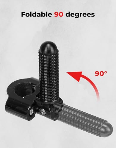 KEMIMOTO Folding CNC Highway Pegs Universal Fit 7/8"-1.25" Crash Bar Footpegs Compatible with Ninja 500 400 Tenere 700 TW200 22mm-32mm Motorcycle Highway Footrest for Sport Bike Dual Sport Adventure