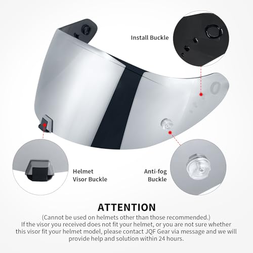 T520 Visor Full Face Helmet Shield Compatible with T520/ ST1400/ R1 Air Motorcycle Replacement Accessories (Chrome Silver) - color: Chrome Silver