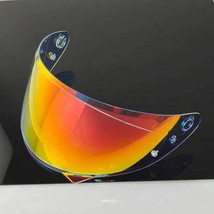 HJ-34P Helmet Visor Replacement for HJC C10.Motorcycle Helmet Shield UV Protection Compatible with HJC C10 (Revo Clear Red+Anti Fog Film) - color: Anti Fog Film+revo Clear Red