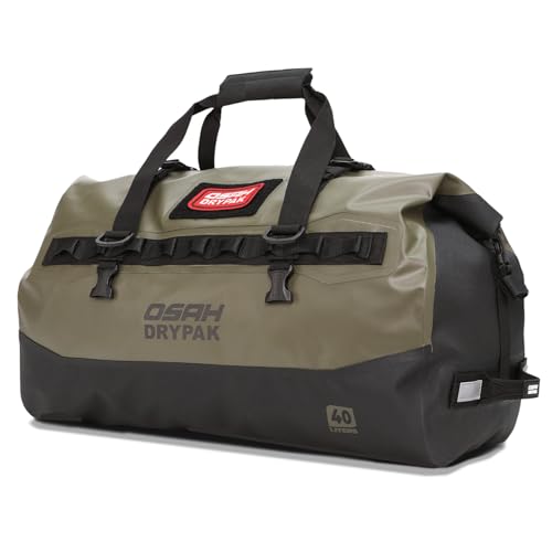Waterproof Duffel Bag - Motorcycle Dry Bag 40L Tail Bag with Large Storage Space, Waterproof Duffle Bags with Outer Mesh Zipper Pocket for Camping, Kayaking, Fishing & Traveling-Green - color: Green, size: 40L