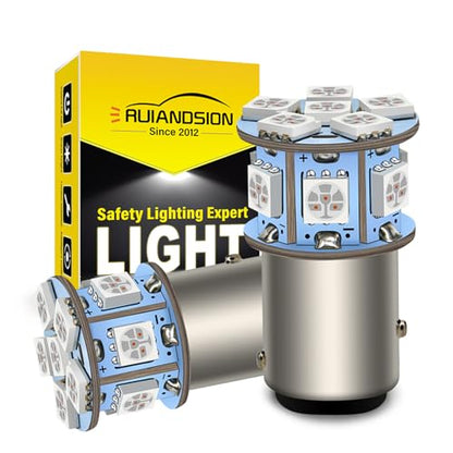 Ruiandsion 2pcs 6V 1157 5050 12SMD Yellow/Amber LED Light Bulbs for Back Up Reverse Lights Brake Lights Tail Lights,Non-polarity - color: Amber, size: 1157/BAY15D