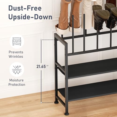 DIMJ Free Standing Shoe Racks - 3-Tier Boot Rack, Black Metal Boot Storage Organizer Tall Boots, Tall Boot Organizer for Closet, Multiuse Shoe Rack for Boots, Sneakers,Fit for 10 Pairs, Black - size: 1 Pack - 4 Tier 10 Pair