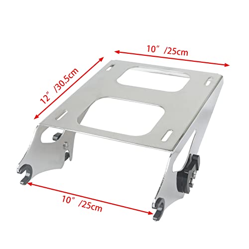 SWESG Detachable Two-Up Tour Trunk Rack Mounting Luggage Rack Fit for Harley Davidson Touring, Tour Trunk Rack Compatible for Street Glide Road Glide Road King Electra Glide 2014-2023 (Chrome-2) - color: 2014 UP Rack Chrome