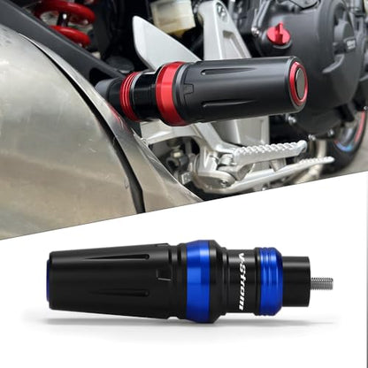 Motorcycle Exhaust Sliders Crash Protector Compatible with S.uzuki Vstrom 800 800DE DL800 DE/Adventure/Touring 2023 2024 2025 | Frame Slider Falling Protection V-Strom 800 Accessories (Blue) - color: blue