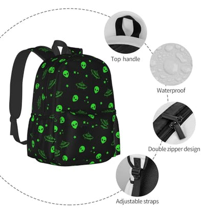 Galaxy Alien Backpack Bookbag Laptop Backpacks Multipurpose Daypack for Boys Girls School Men Women Travel Hiking - color: Galaxy Alien