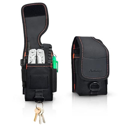 Multitool Holster Sheath with Belt Clip | Small Multi-Pocket EDC Tool Pouch, Compatible with Leatherman Wave+, Tactical Tool Organizer for Camping, Work, Men