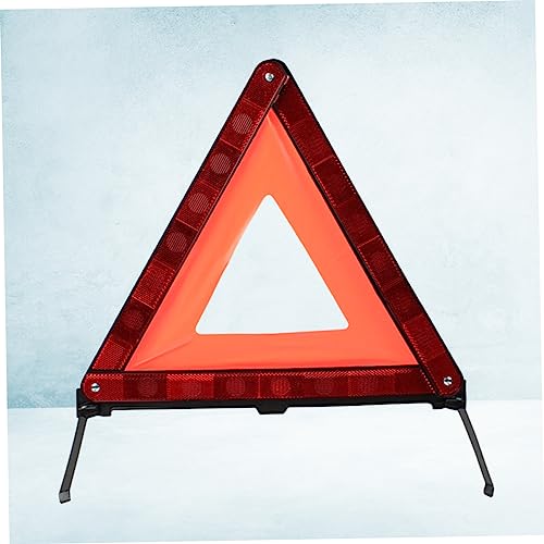 Homoyoyo 1Pc Reflective Triangle Kit Emergency Warning Sign for Roadside Collapsible Design Stable Base Essential Vehicle Safety Equipment Red