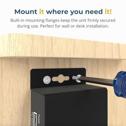 Coolgear Chargeit! Mini 75W Dual Port USB-A and USB-C PD Charger - QC 4.0 with PPS, Industrial Metal Chassis, Simultaneous Dual Port USB Fast Charging for Offices, Labs, and Vehicles (9~24V DC) - style: 75.0 Watts