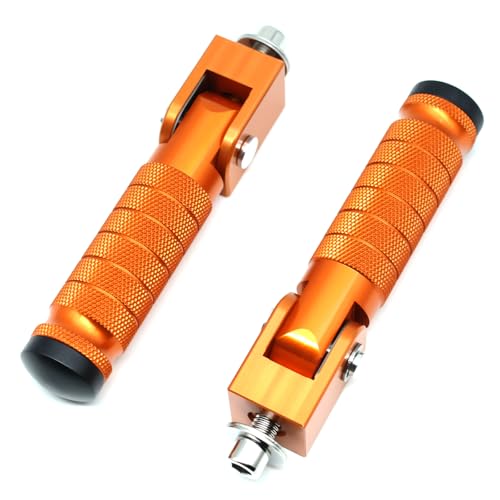 Orange Motorcycle Bicycle Folding Foot Pegs 90 Degree Foldable Electric Motorbike Ebike For Super73 S2/ZX/RX/R/S Passenger Footrests Rearsets Rear Set Footpegs foot Rest Pedals M8 Install Bolts - color: Orange-Foldable
