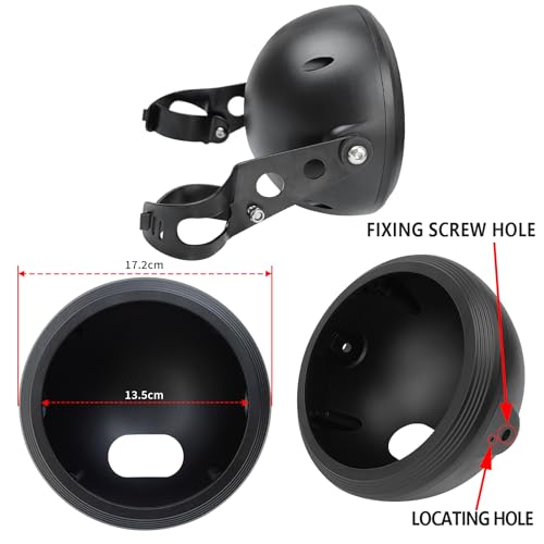 5.75inch CNC Motorcycle Headlight Housing Bucket with Side Mounting Bracket 32-40MM Fork Tube Holder Clamps for Motorcycle - size: 40