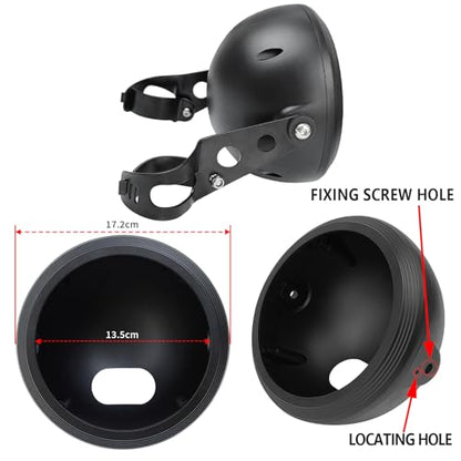 5.75inch CNC Motorcycle Headlight Housing Bucket with Side Mounting Bracket 32-40MM Fork Tube Holder Clamps for Motorcycle - size: 40