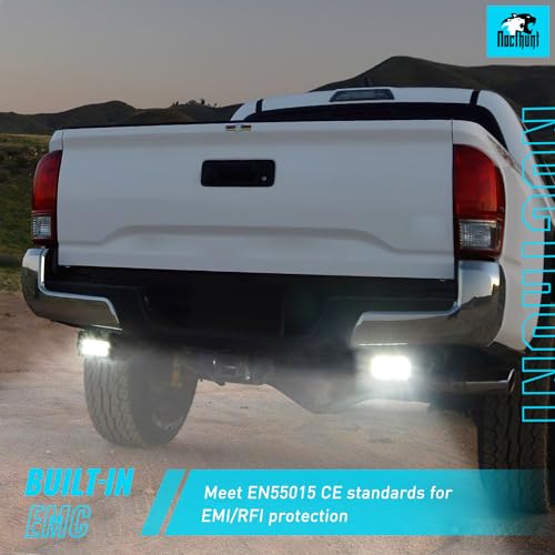 Nilight Flush Mount LED Pod Lights 2 PCS 4.7 Inch 4LED Flood Beam Bumper Offroad Driving Backup Reverse Work Light for Truck ATV UTV - color: 4.7Inch 4Led Flush Mount Light Pods
