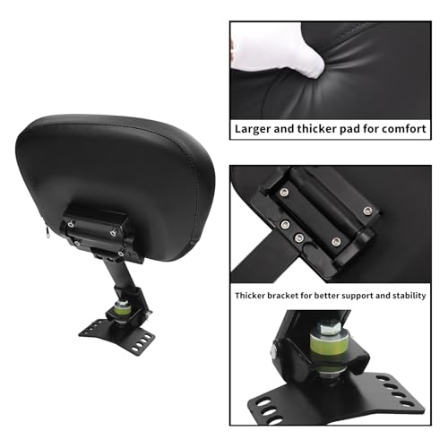 TCMT Motorcycle Adjustable Driver Backrest Plug-In Rider Backrest Fit For Harley Davidson Touring Electra Glides Road Glide Road King Street Glide 1997-2025