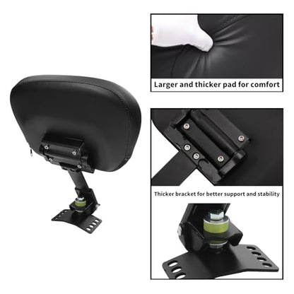 TCMT Motorcycle Adjustable Driver Backrest Plug-In Rider Backrest Fit For Harley Davidson Touring Electra Glides Road Glide Road King Street Glide 1997-2025