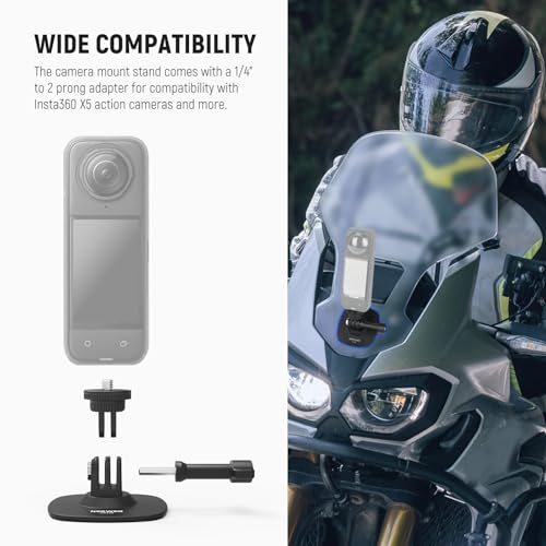 NEEWER Adhesive Mount Compatible with Insta 360 GoPro DJI AKASO Action Camera, 180° Tilt Flexible Car Helmet Holder Base Adapter for POV Video Recording Live Streaming, for 1/4" Accessories, CA159 - style: CA159（1-Pack）