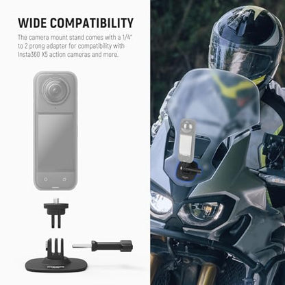NEEWER Adhesive Mount 2 Pack Compatible with Insta 360 GoPro DJI AKASO Action Camera, 180° Flexible Car Helmet Holder Base Adapter for POV Video Recording Live Streaming, for 1/4" Accessories, CA159 - style: CA159（2-Pack）