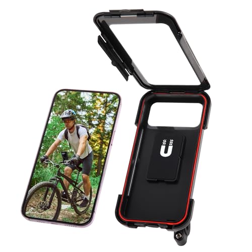 Motorcycle Phone Mount Holder, 150mph Wind Anti-Shake Bike Handlebar Cell Phone Clamp 6.3inch Most Phones Friendly, Compatible with iPhone 16